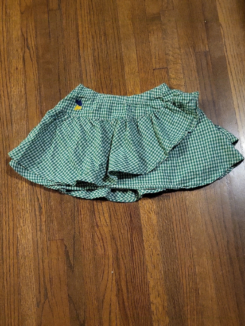 Bobo Choses Green and White Gingham Skirt
